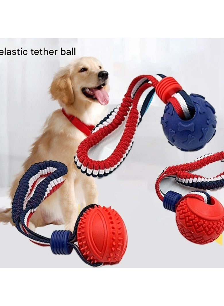 Dog's Bite-resistant Teeth-grinding Training Ball with Elastic Rope – Great Play and Training Partner for Dogs - Image 2