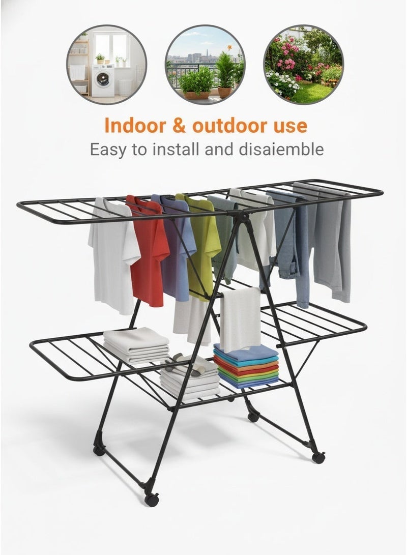 Living Vertical Clothes Drying Rack with Advanced Geometric Design – 4 Levels - Image 3