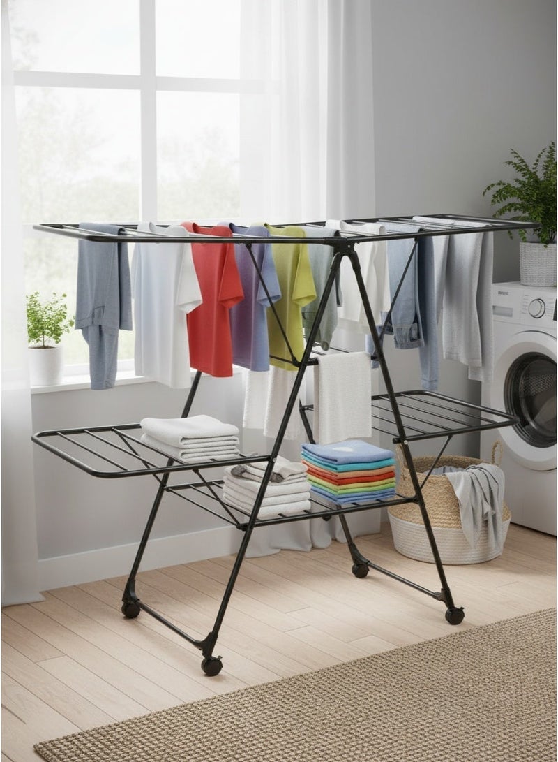 Living Vertical Clothes Drying Rack with Advanced Geometric Design – 4 Levels - Image 1