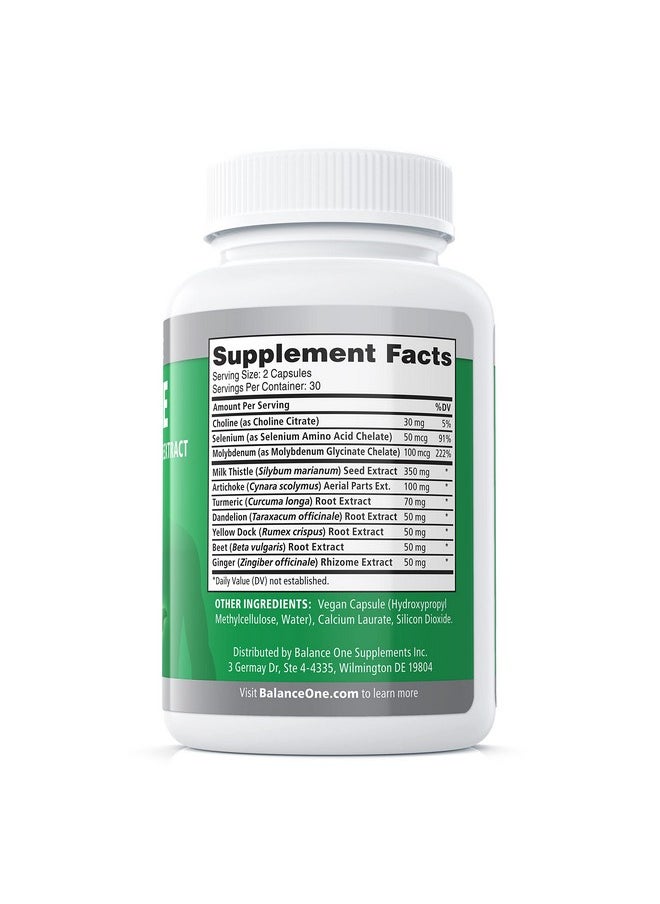Balance ONE Liver One Supplements 10 Antioxidant Ingredients For Natural Liver Support Milk Thistle Molybdenum Dandelion Artichoke Vegan Nongmo 30 Day Supply  - Image 2