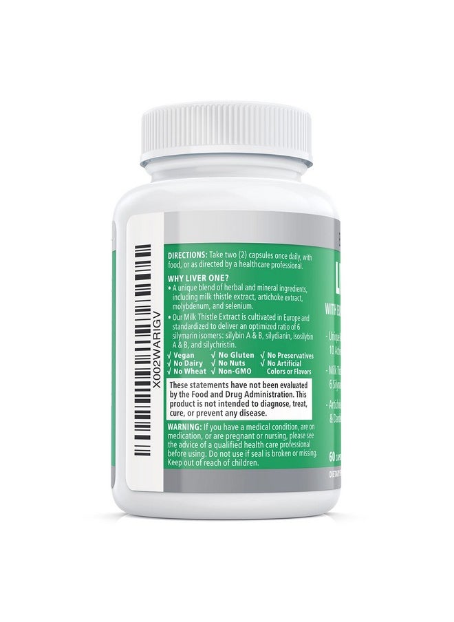 Balance ONE Liver One Supplements 10 Antioxidant Ingredients For Natural Liver Support Milk Thistle Molybdenum Dandelion Artichoke Vegan Nongmo 30 Day Supply  - Image 3