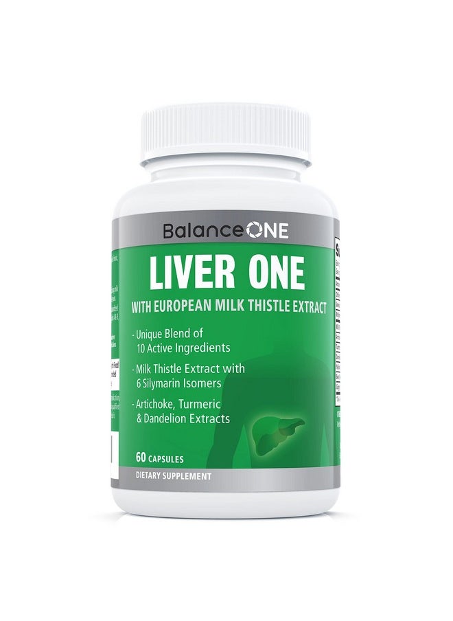 Balance ONE Liver One Supplements 10 Antioxidant Ingredients For Natural Liver Support Milk Thistle Molybdenum Dandelion Artichoke Vegan Nongmo 30 Day Supply  - Image 1