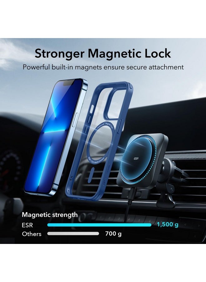 اي اس ار جراب ESR لهاتف iPhone 13 Pro، متوافق مع MagSafe، حماية عسكرية مقاومة للصدمات، مقاوم للاصفرار، جراب هاتف مغناطيسي لهاتف iPhone 13 Pro، سلسلة كلاسيكية، أزرق شفاف  - Image 3