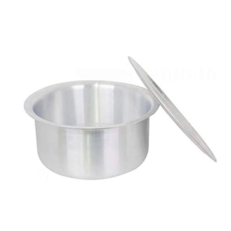 19 Heavy Guage Tope Aluminium Cooking Pot with Lid, Silver - Image 5