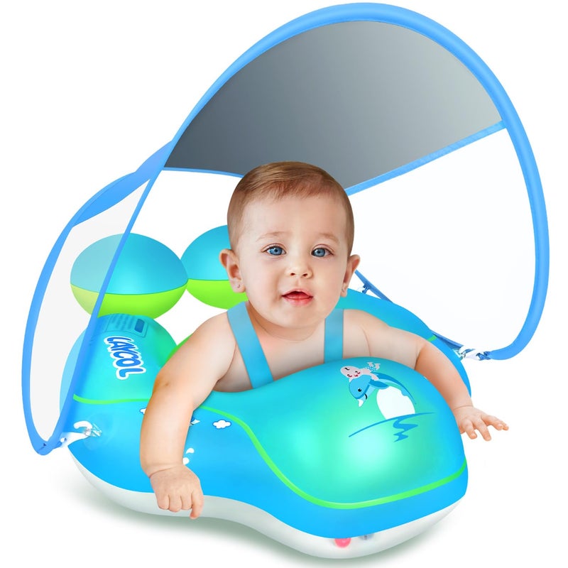 LAYCOL Baby Swimming Float with UPF50 Sun Canopy Baby Floats for Pool No Flip Overbaby Pool for Baby Age of 336 Months