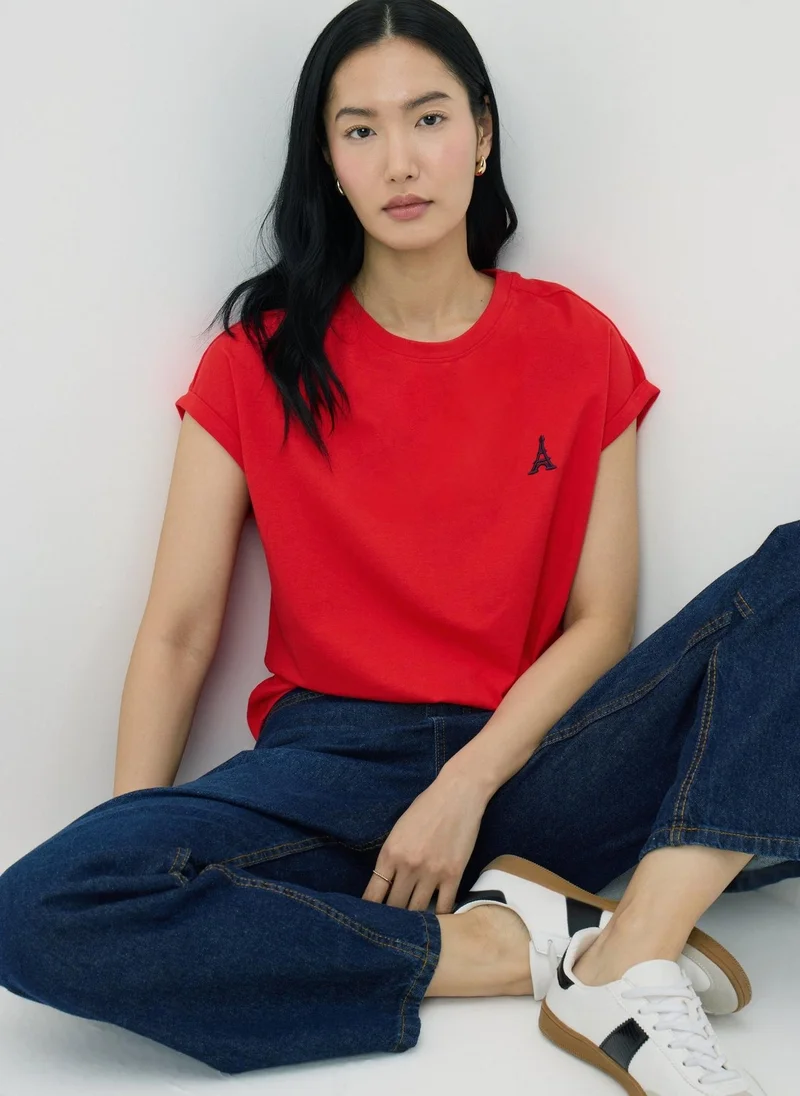 ماتلان Red Eiffel Tower T-Shirt