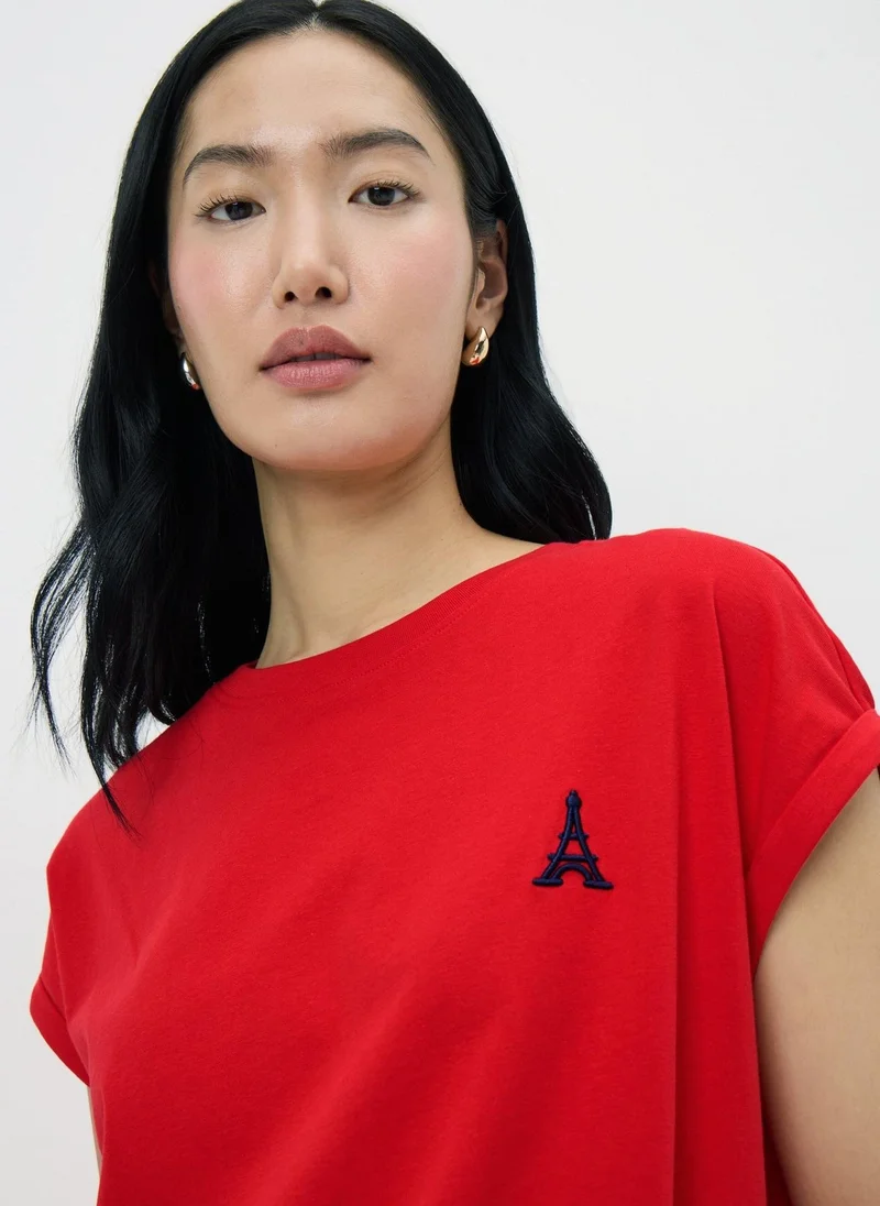 ماتلان Red Eiffel Tower T-Shirt
