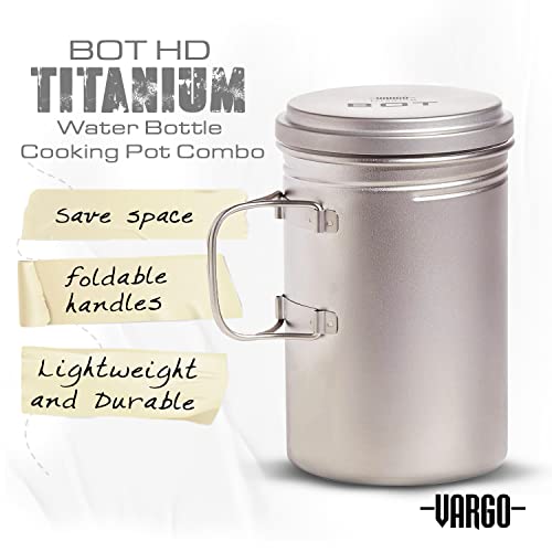 Vargo Titanium BOT Series | BOT-HD Bottle Pot – 1 Liter (34 oz.) Ultralight Water Bottle Cooking Pot Weighs 153 grams (5.4 oz.) | Backpacking Camping - Image 2