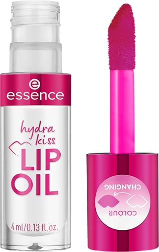 essence Hydra Kiss Lip Oil Intense Hydration Glossy Finish Infused with Hyaluronic Acid Vitamin E Jojoba Oil Vegan Cruelty Free 06 Cranberry Is Back - Image 1