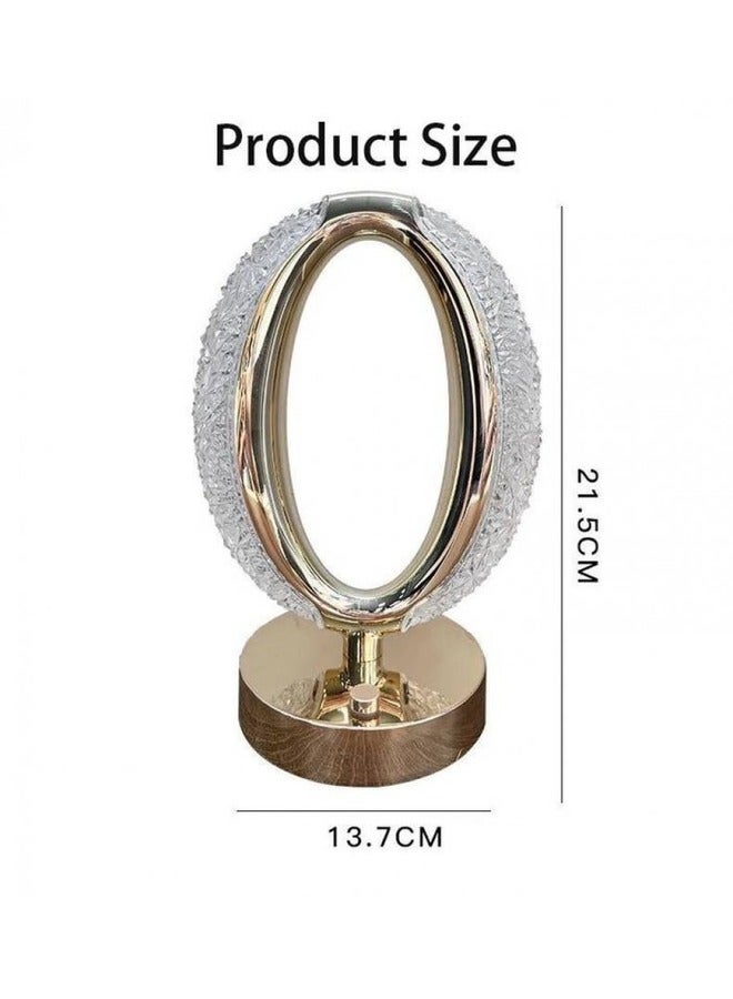 ELTRAZONE MOONCEE Crystal Diamond Table Lamp – Elegant Round and Oval Design with Type-C Charging and Tricolor Light - Image 3