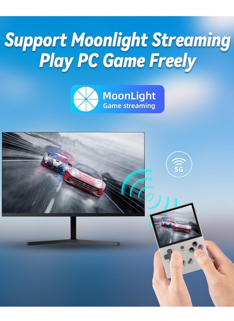 ANBERNIC  RG35XX Plus Linux Handheld Game Console, 3.5'' IPS Screen, Pre-Loaded 5527 Games, 3300mAh Battery, Supports 5G WiFi Bluetooth HDMI and TV Output (64GB, Grey)  - Image 5