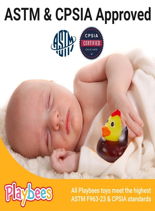 Playbees مجموعة متنوعة من البط المطاطي، بط مطاطي صغير للأطفال، ألعاب استحمام للأطفال، بط جيب مضحك للعب بسيارات الجيب، مناسب للرحلات البحرية، هدايا أعياد الميلاد، أنشطة صيفية على الشاطئ أو المسبح، 25 قطعة - Image 2