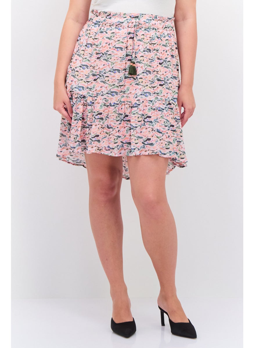 Scotch & Soda Women Allover Print Mini Skirt, Pink Combo  - Image 1