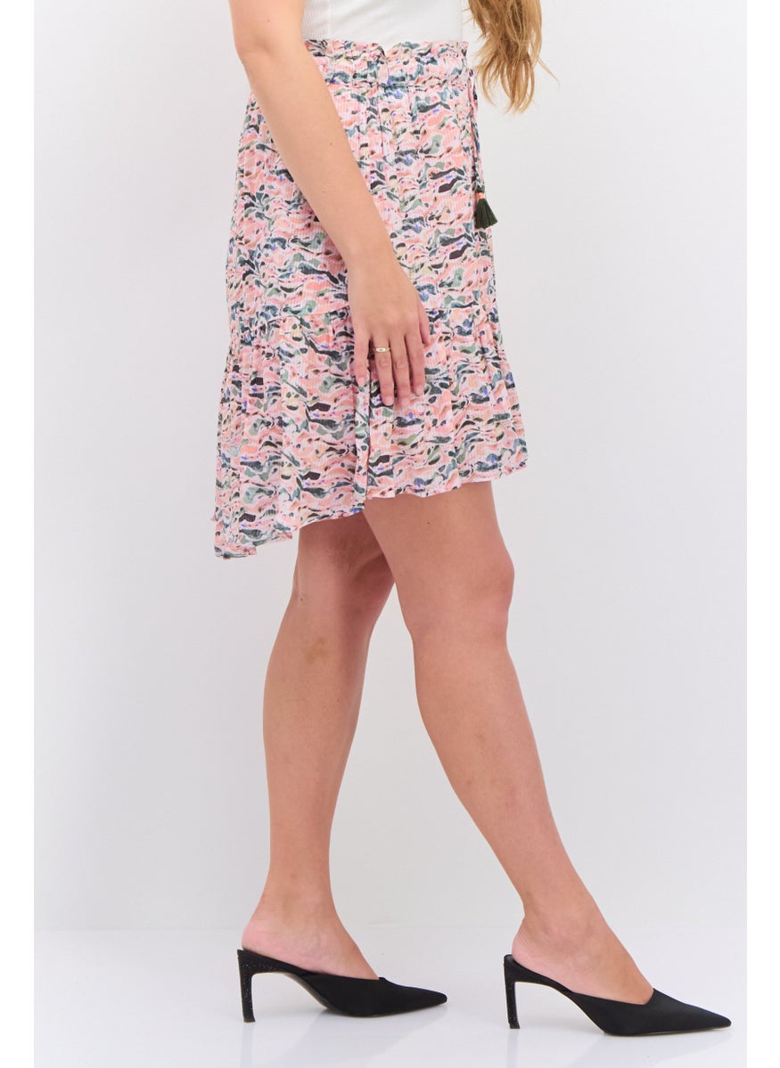 Scotch & Soda Women Allover Print Mini Skirt, Pink Combo  - Image 3