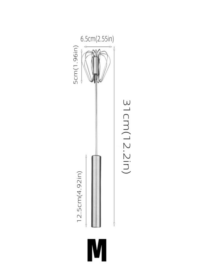 Amykite Stainless Steel Semi-Automatic Whisk,2024 New Multifunction Egg Beater,Beating,Whisking and Stirring,for Egg Whisk,Milk Frother,Cake,Batter and Other Home Kitchen Gadgets(12.2in) - Image 2