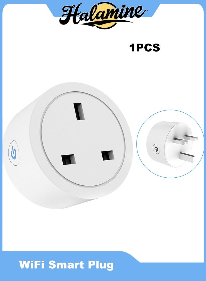Halamine 1 PCS WiFi Smart Plug, 16A Smart Outlet for Home Appliances, Compatible with Google Home and Alexa, with Remote Control and Voice Control (No Hub Required)  - Image 1