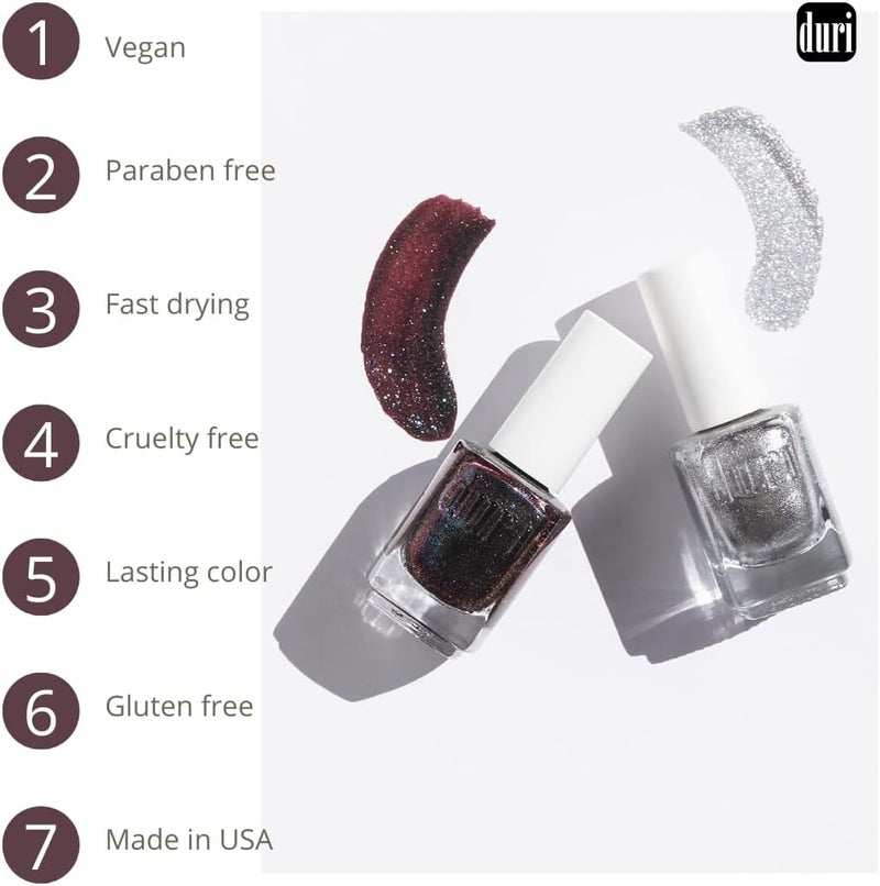 Duri Nail Polish 174 Fire Sapphire - Deep Purple Blue Metallic Shimmer Lacquer, 0.5 fl. oz. - Image 5