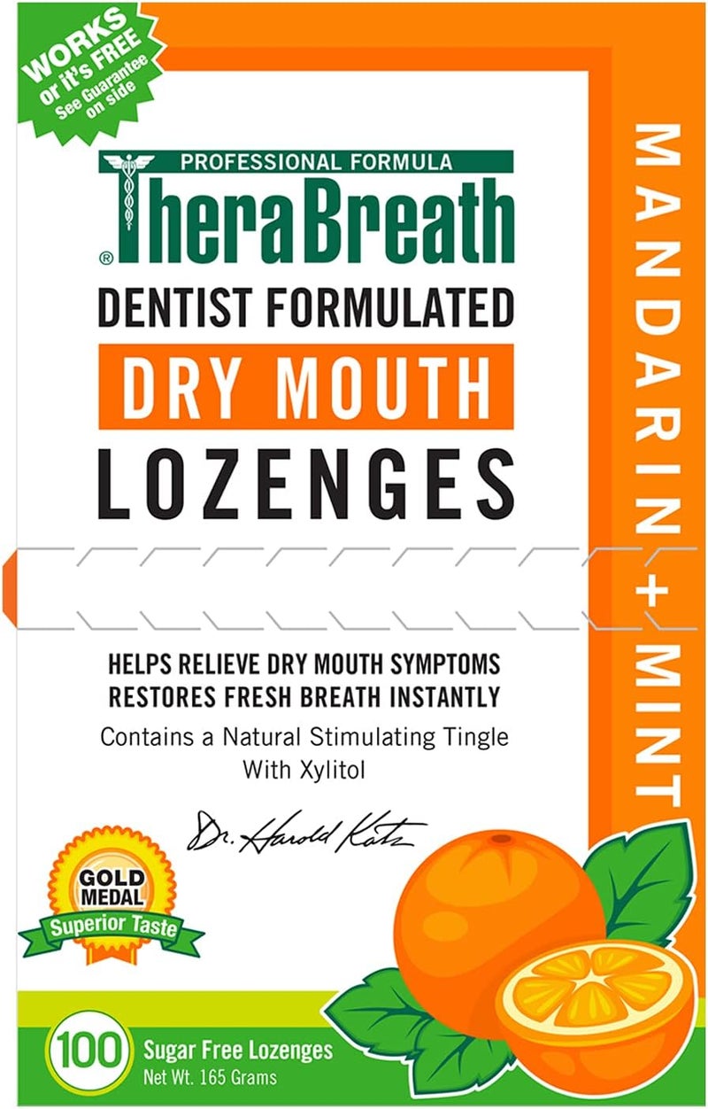 TheraBreath Dry Mouth Lozenges with Zinc 100 Lozenges Mandarin Mint 100 Count Pack of 2 - Image 2
