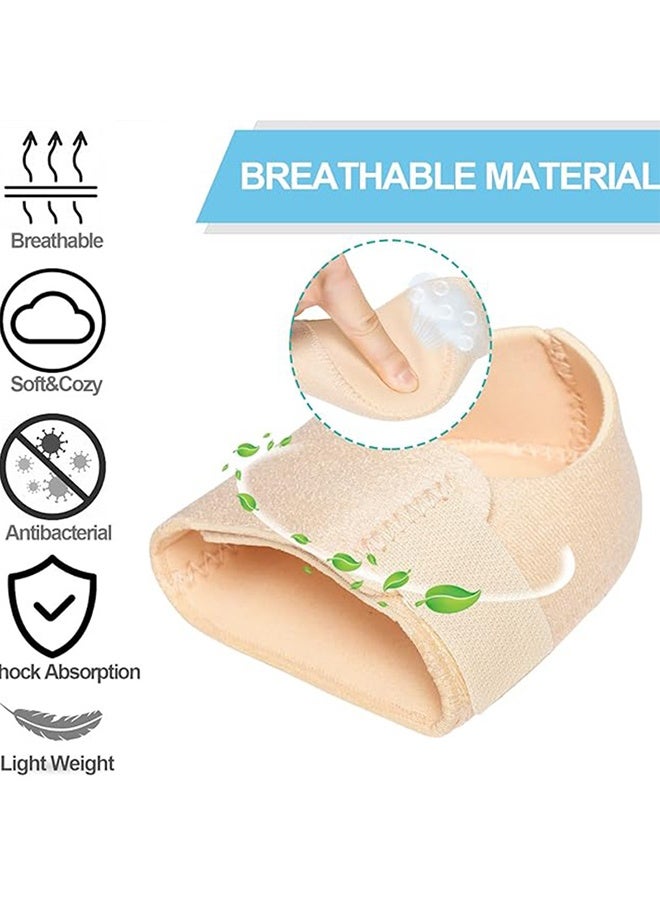 واقيان للكعب، أكواب جل للكعب لتخفيف آلام الكعب، وسادة داعمة للكعب، لتخفيف التهاب اللفافة الأخمصية، والتهاب وتر أخيل، ونتوءات العظام، وتشققات الكعب، قابلة للتعديل وجيدة التهوية، وسادات كعب للرجال والنساء - Image 3