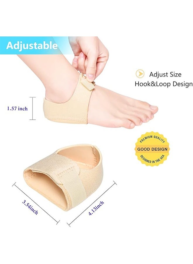 واقيان للكعب، أكواب جل للكعب لتخفيف آلام الكعب، وسادة داعمة للكعب، لتخفيف التهاب اللفافة الأخمصية، والتهاب وتر أخيل، ونتوءات العظام، وتشققات الكعب، قابلة للتعديل وجيدة التهوية، وسادات كعب للرجال والنساء - Image 2