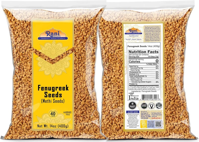 Rani Brand Fenugreek Seeds (Methi Seeds) - 14 oz (400g) - Image 2