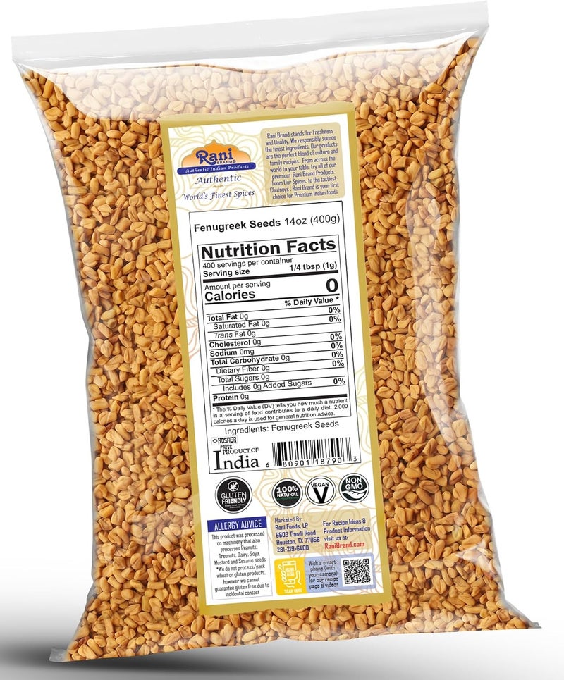 Rani Brand Fenugreek Seeds (Methi Seeds) - 14 oz (400g) - Image 3