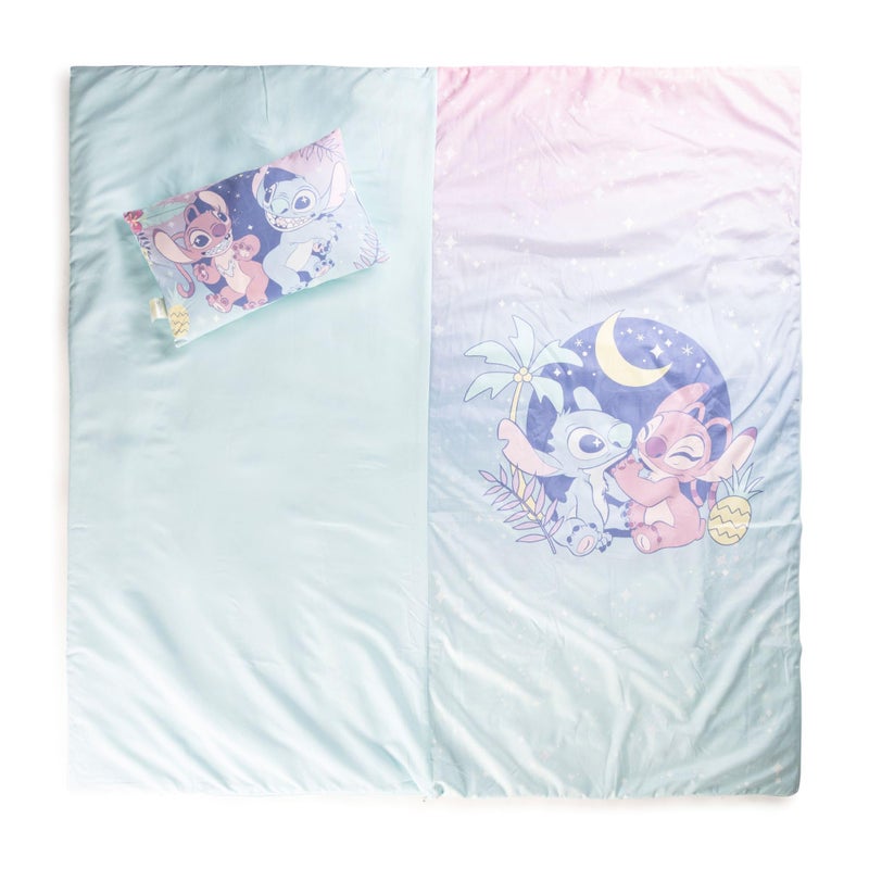 Jay Franco Kids Slumber Bag and Pillow - 54 x 27 Inch Comfy Indoor Sleeping Bag for School and Sleepovers  2 Piece Set  Multi - Lilo & Stitch - Image 4