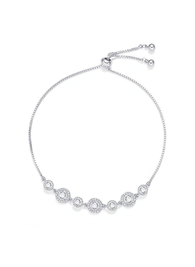 MTZ 14K Gold Plated Chain Bracelets for Women, Dainty Cubic Zirconia Tennis Bracelet, Hypoallergenic Stainless Steel Link Bangle, Waterproof Tarnish Free Daily Wear Jewelry Gifts - Image 1