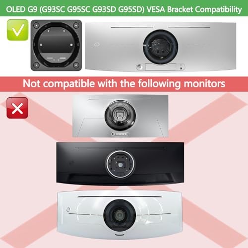 Tjyuze محول VESA G93SC متوافق مع سامسونج OLED أوديسي G9 (G93SC G95SC G91SD G93SD G95SD) LS49CG932SNXZA LS49CG954SNXZA LS49CG950SNXZA LS49DG912SNXZA LS49DG934SNXGO LS49DG956SNXGO حوامل الشاشات - Image 2