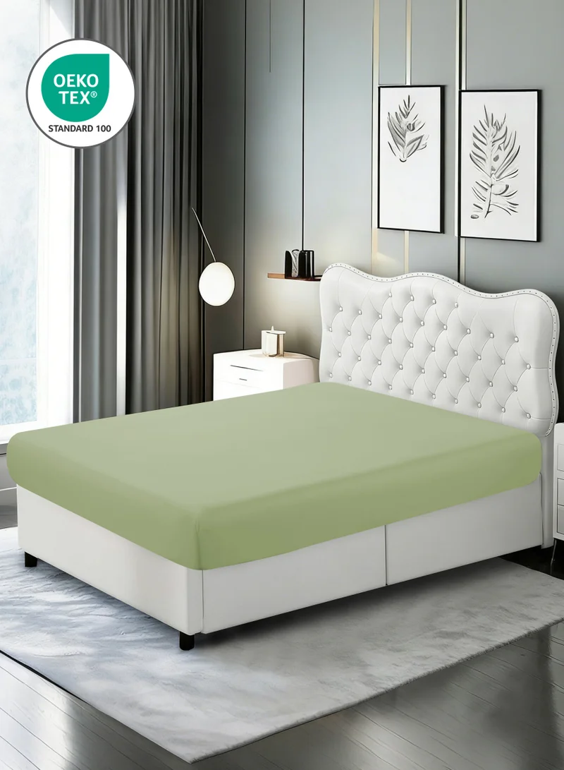 Donetella Bedding Fitted Sheet - Fits 200x200 Cm For Super King Bed - 3 Pcs (1 Fitted Sheet and 2 Pillowcases) - 35 Cm Deep Pocket - Solid Bed Sheet