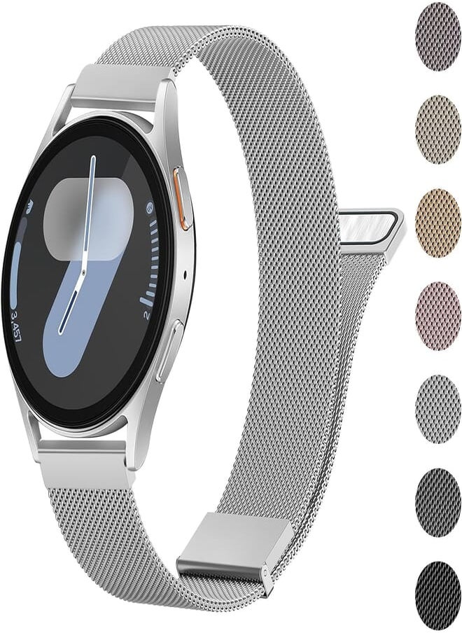 Meliya Meliya Metal Band Compatible with Samsung Galaxy Watch 7 Band 40mm 44mm, Galaxy Watch FE Bands 40mm, 20mm Stainless Steel Replacement Strap for Galaxy Watch 7 Band Women Men 