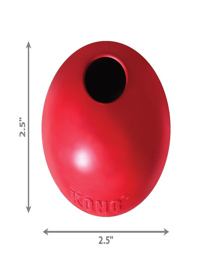 KONG Ball with Hole - Durable Dog Fetch Toy for Training, Interactive Playtime & More - Classic KONG Natural Rubber Ball - Red - For Small Dogs - Image 5