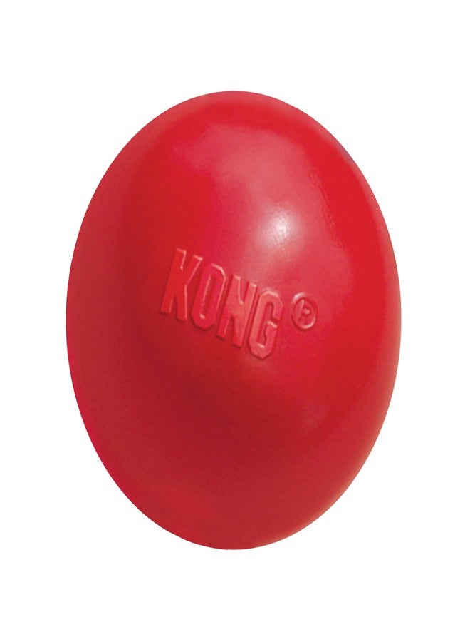 KONG Ball with Hole - Durable Dog Fetch Toy for Training, Interactive Playtime & More - Classic KONG Natural Rubber Ball - Red - For Small Dogs - Image 2