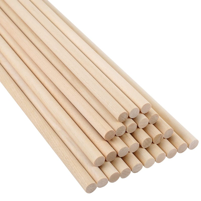 Wooden Dowel Rods 38 inch x 12 inch for Crafting and Macrame 25 Pack by Craftiff Pack of 25