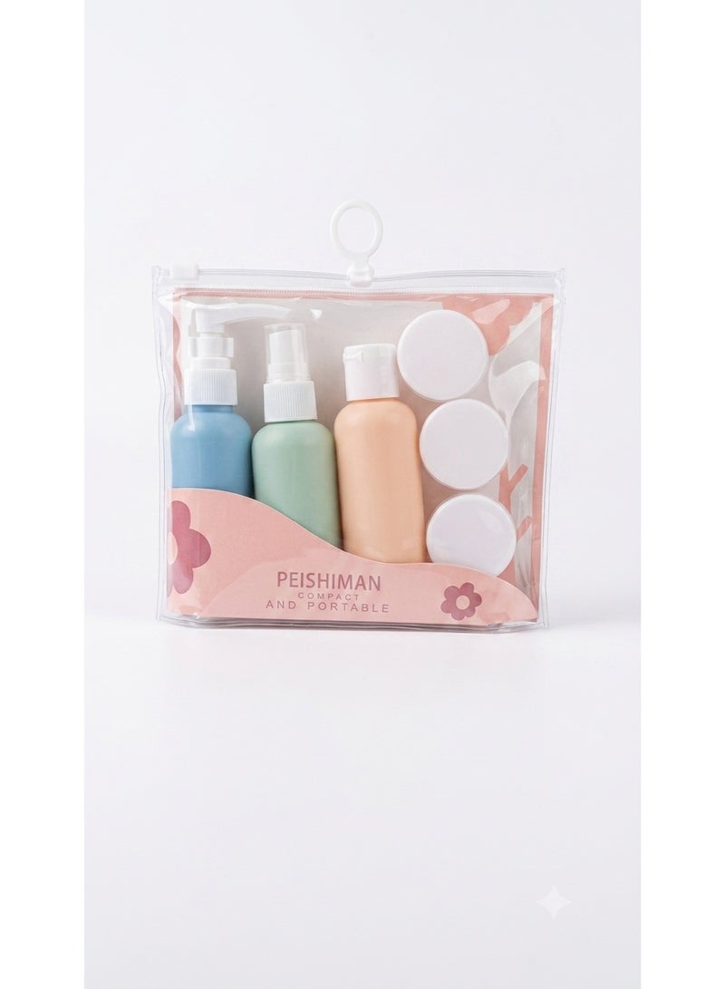 Travel Toiletry Container Kit with Spray Bottles, Pump Dispensers & Cream Jars, 6 Pieces - Image 2