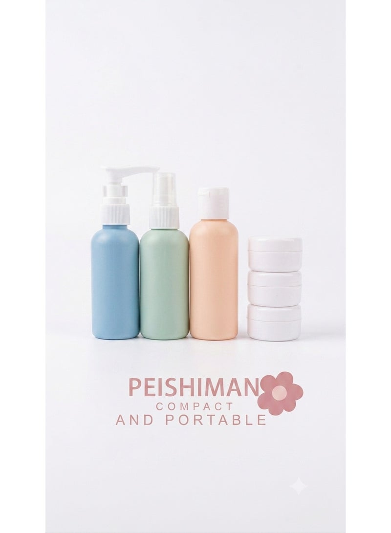 Travel Toiletry Container Kit with Spray Bottles, Pump Dispensers & Cream Jars, 6 Pieces - Image 1