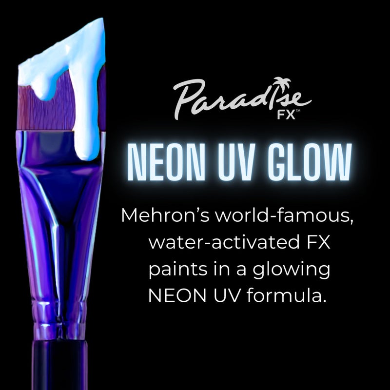 Mehron Paradise FX UV Neon Glow â€“ Dark Matter â€“ Neon Clear/Blue UV 0.25 oz | Pro Water-Activated Shimmer Paint for Raves, Costumes, SFX, Halloween, Stage, Screen, Theater & Cosplay - Image 3