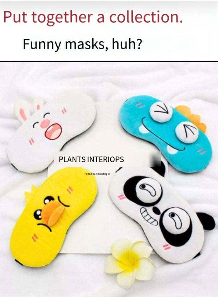 Sleep Eye Mask Cute Animal Eye Mask Soft Sleep Eye Mask Night Sleep Eye Mask Adjustable Elastic Sleep Eye Mask Suitable for Women Kids Girls and Adults  - Image 2
