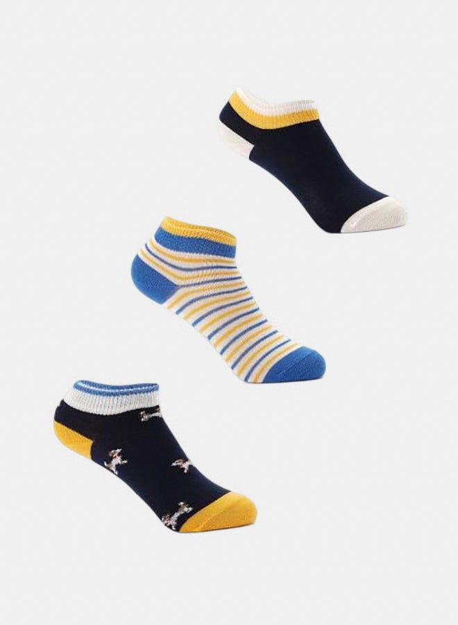 Set Of (3) Ankle Socks - For Kids