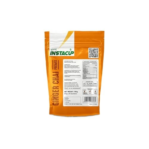 ATLANTIS Instacup Ginger Tea Premix Single Serve Sachets Pack | 25 Sachets X 14 Grams | Travel-Friendly Zipper Lock Pack | Just Add Hot Water & Stir - Image 2