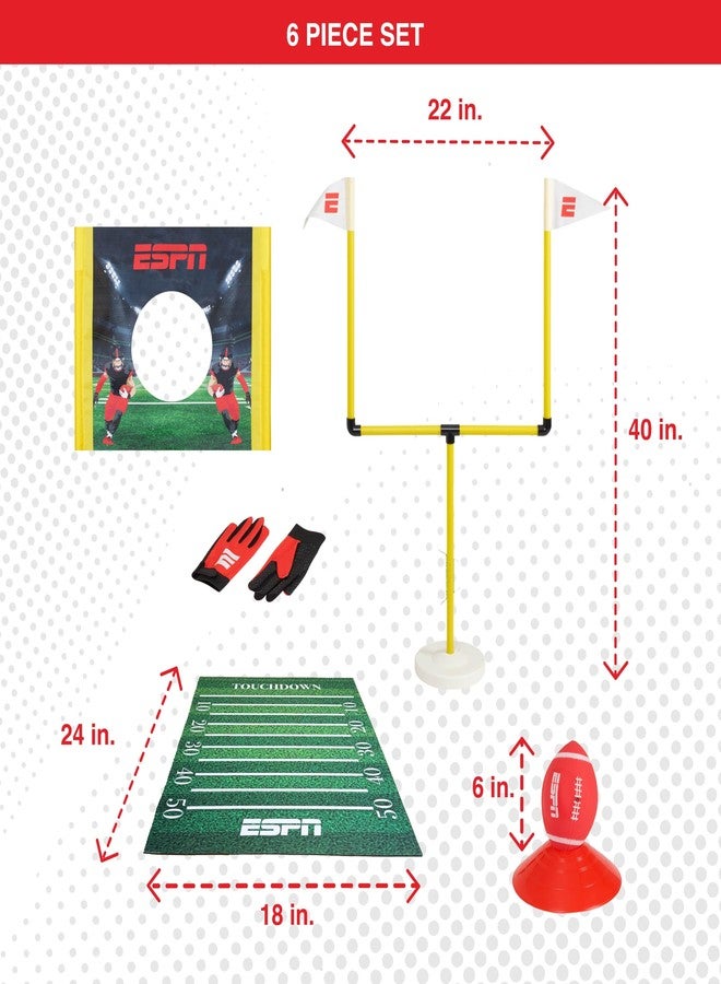ESPN Kids Football Game Includes Mini Football, Field Goal Post, Passing Target, Receiver Gloves, and Play Mat - Image 4