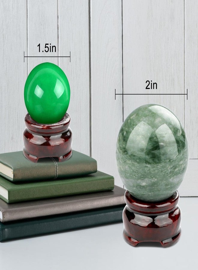 gemshan 2" Natural Jade Crystal Ball Set - Meditation Sphere, Feng Shui Decor, Collection & Home Ornament (2Pcs) - Image 5