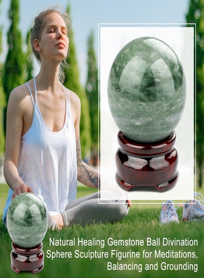 gemshan 2" Natural Jade Crystal Ball Set - Meditation Sphere, Feng Shui Decor, Collection & Home Ornament (2Pcs) - Image 4