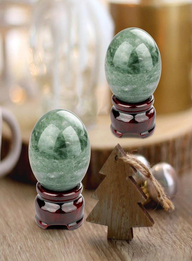 gemshan 2" Natural Jade Crystal Ball Set - Meditation Sphere, Feng Shui Decor, Collection & Home Ornament (2Pcs) - Image 3