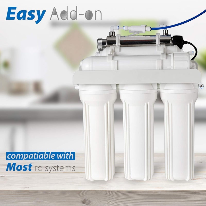 iSpring فلتر مياه UV iSpring UVF11A مع مفتاح تحكم ذكي لتدفق المياه 11 واط 110 فولت 10 بوصة و مصباح UV iSpring UVB11 11 واط 1 جالون في الدقيقة 58 × 8 14 - Image 3