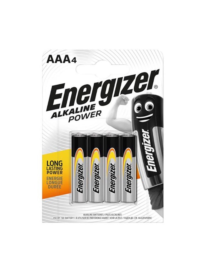 إنرجايزر عبوة من 4 بطاريات قلوية AAA، طاقة موثوقة تدوم طويلاً للأجهزة اليومية، أداء مقاوم للتسرب لأجهزة التحكم عن بعد والألعاب والمصابيح اليدوية والأجهزة الإلكترونية المنزلية - Image 1