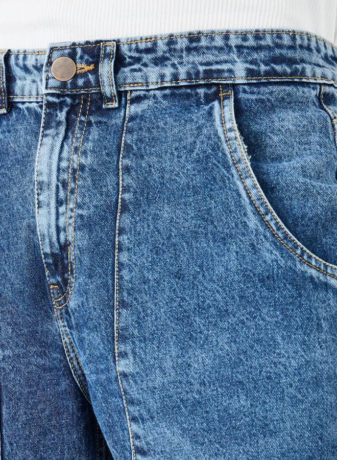 Styli Styli Mid Rise Washed Tapered Fit Jeans