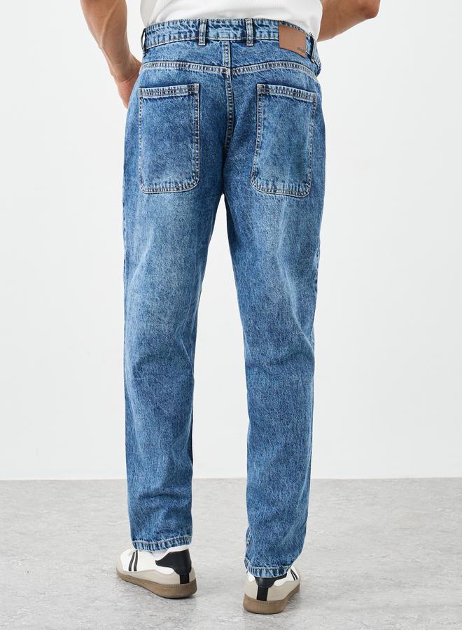 Styli Mid Rise Washed Tapered Fit Jeans - Image 4