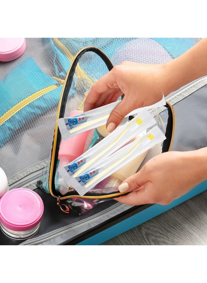 ميكو مجموعة مكونة من 200 فرشاة أسنان للاستخدام مرة واحدة مع معجون أسنان مغلفة بشكل فردي، مجموعة فرشاة أسنان للسفر، مجموعة نظافة المشردين بكميات كبيرة للسفر والفنادق ومأوى المشردين (ذهبي، كلاسيكي) - Image 5