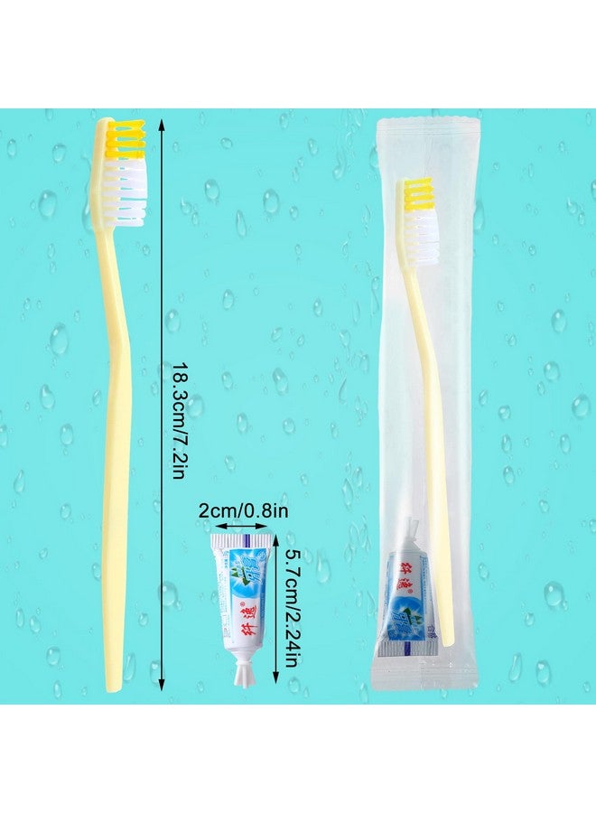 ميكو مجموعة مكونة من 200 فرشاة أسنان للاستخدام مرة واحدة مع معجون أسنان مغلفة بشكل فردي، مجموعة فرشاة أسنان للسفر، مجموعة نظافة المشردين بكميات كبيرة للسفر والفنادق ومأوى المشردين (ذهبي، كلاسيكي) - Image 2